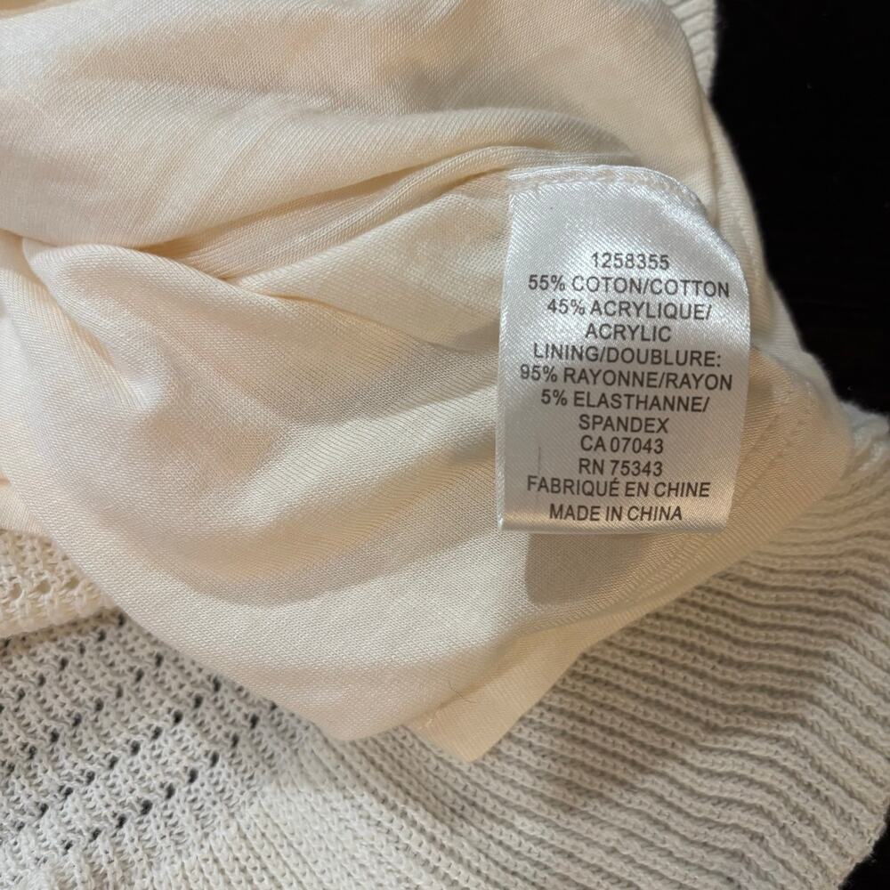 House of Harlow 1960 Ivory Pointelle Knit Midi Dress Size M Boho Quiet Luxury - Picture 5 of 7